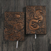 Retro 3D Embossed Dinosaur Leather Cover Notebook Brown, Kawai Notebooks